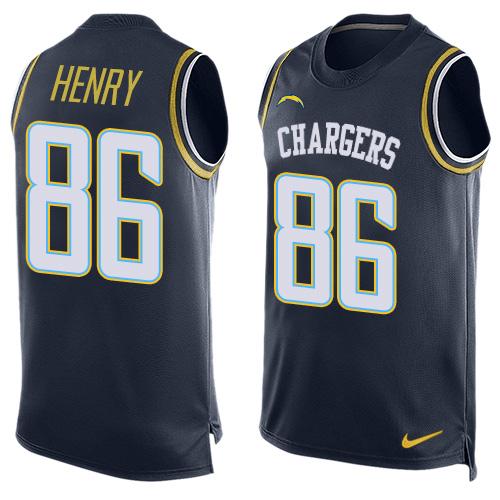 Nike Chargers #86 Hunter Henry Navy Blue Team Color Men's Stitched NFL Limited Tank Top Jersey - Click Image to Close